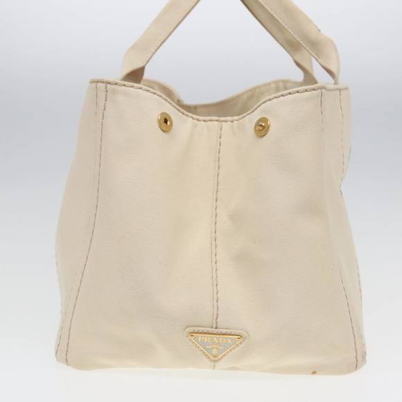 PRADA Canapa GM Hand Bag Canvas White Auth ep4930 - Picture 4 of 16
